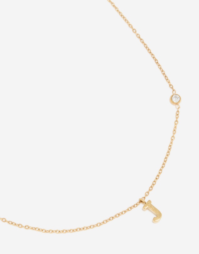 Lovisa - Waterproof Gold Plated Stainless Steel Letter J Dainty Pendant Necklace