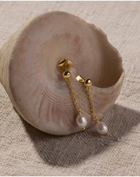 Najo - Tidal Whisper Yellow Gold Single Pearl Earring