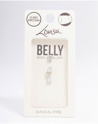 Lovisa - Surgical Steel Cubic Zirocnia Pear Drop Belly Piercing