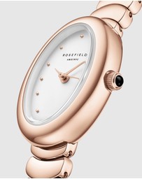 Rosefield - Ovale White Matte Rose Gold-Tone Bracelet Watch