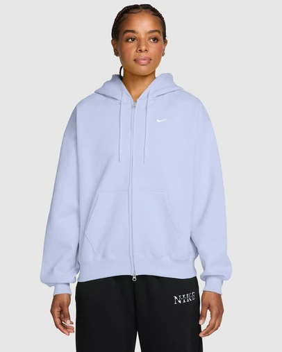 Nike - Studio Fleece Medium Weight Oversized Full-Zip Cropped Hoodie
