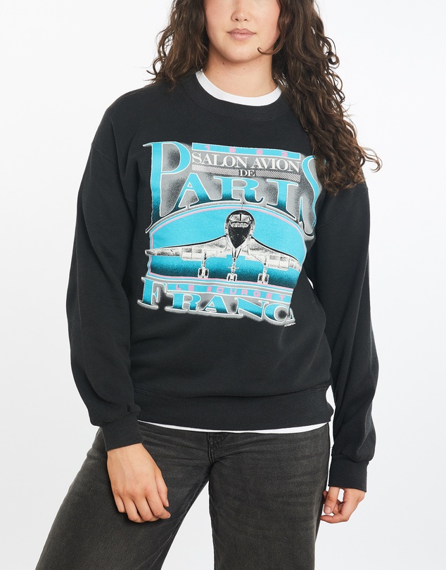Vintage by The Real Deal - Pre Loved - Vintage 1993 Salon Avion De Paris France 'Black Bird' Sweatshirt