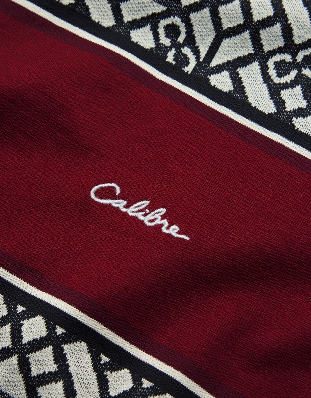 Calibre - Chest Panel Jacquard Polo Wine