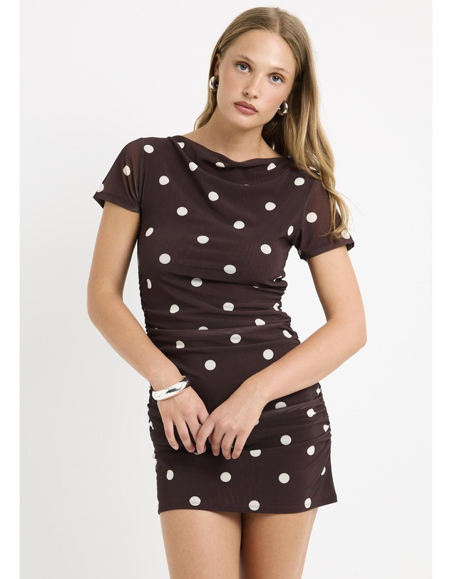 Alice In The Eve - Mila Spot Mesh Mini Dress