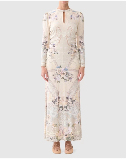 Camilla - Gathered Jersey Long Dress