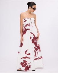 Minima Esenciales - Marlowe Linen Strapless Maxi Dress