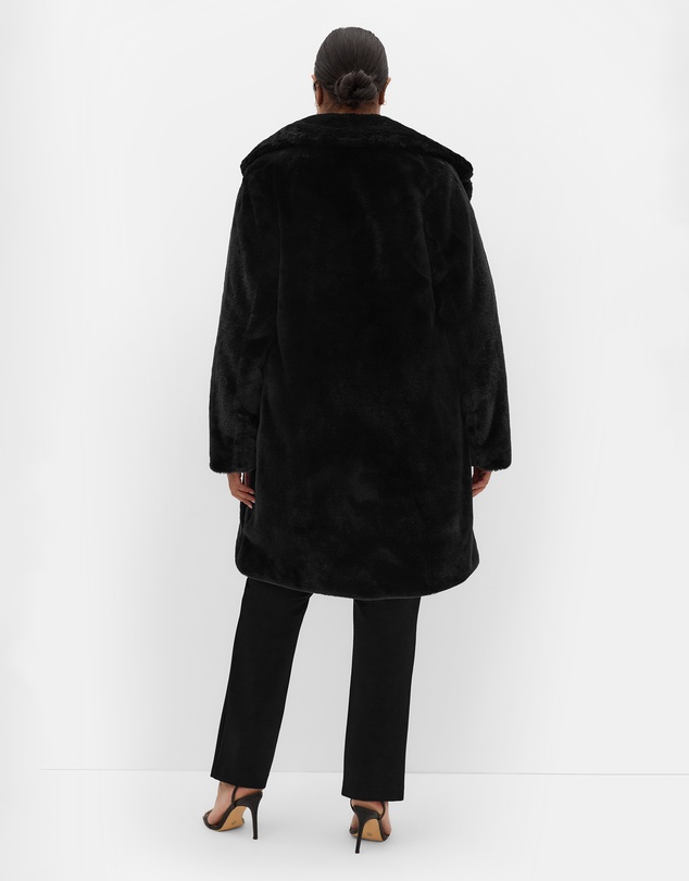 City Chic - Plus size Remi Faux Fur Coat - black