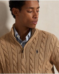 Polo Ralph Lauren - Cable-Knit Cotton Quarter-Zip Sweater