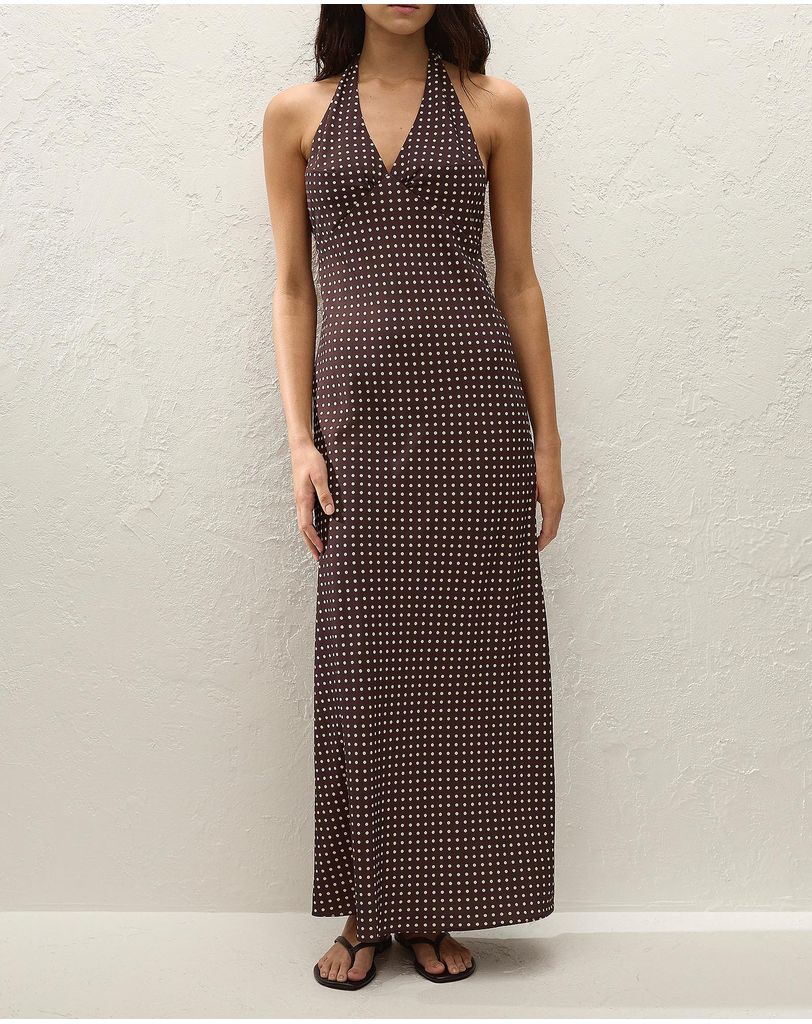 faithfull the brand pink polka dot dress Faithfull the Brand Vittoria Midi Dress