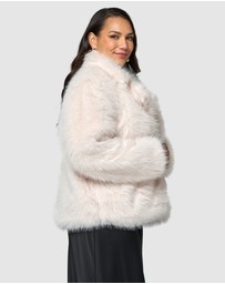 Pink Dusk by Curve Project - Seductive Charm Faux Fur Coat