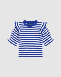 Polo Ralph Lauren - Striped Ruffled Cotton-Modal Top (2YRS-6.5YRS)