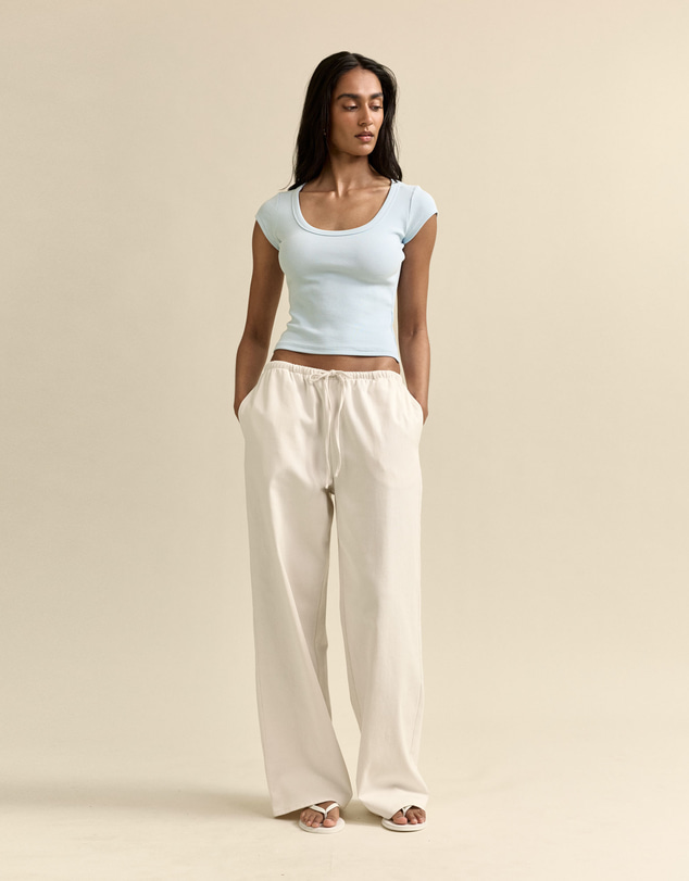 MVN - Ribbed Scoop Neck Top