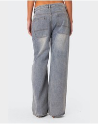 EDIKTED - Myla Washed Wide Leg Jeans