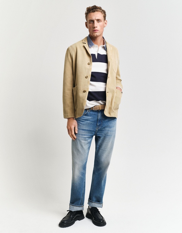 Gant - Chambray Collar Striped Heavy Rugger