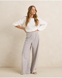 Rhythm - Valley Stripe Wide Leg Pants - ICONIC EXCLUSIVE