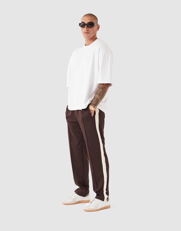 Zanerobe - Stitched Football Trackpant Dk Choc
