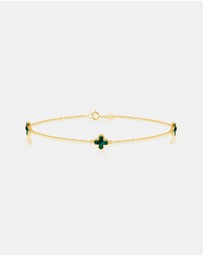 Zoe Olivia - 9K Gold Malachite Petal Bracelet