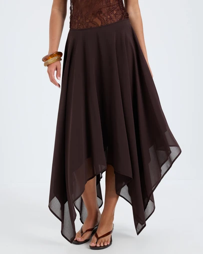 Calli - Aurora Asymmetrical Georgette Skirt