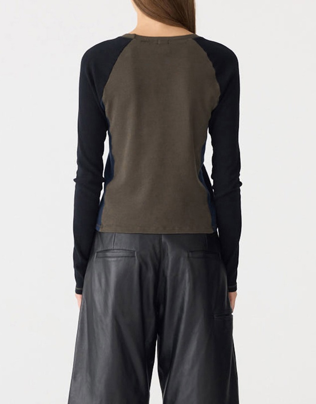 Bassike - Paneled Rib LS Baby T-Shirt