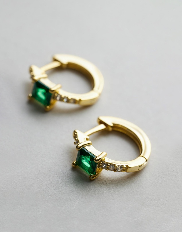 Native Sol - Nikki Emerald Hoops