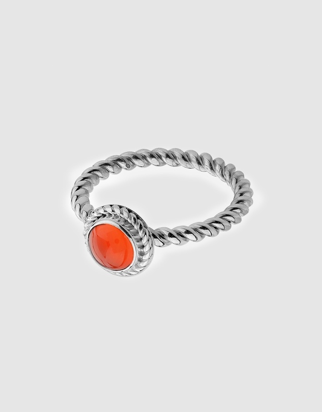 Elli Jewelry - Ring Cornelian Birthstone July 925 Sterling Silver