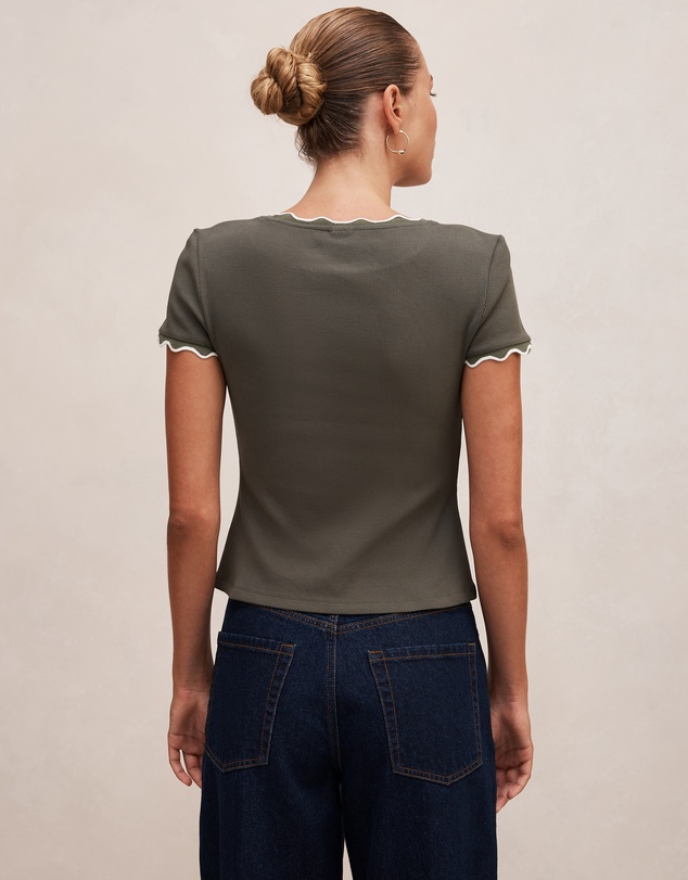 Forever New - Rebecca Scallop Trim T-shirt