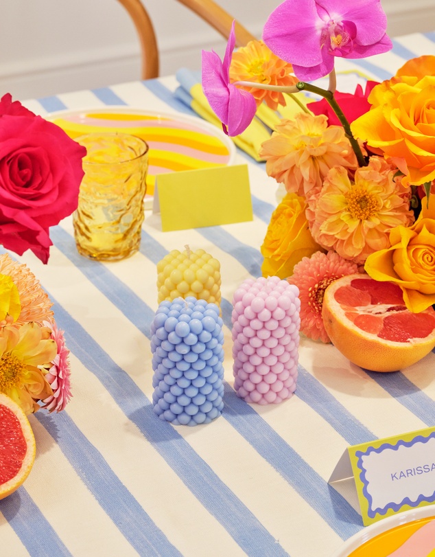 XRJ Celebrations - Mini Bubble Pastel Pillar Multi pack - Blue Lilac Yellow Pink