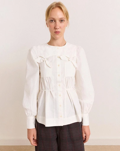 Damson Madder - Lettie Bow Detail Blouse