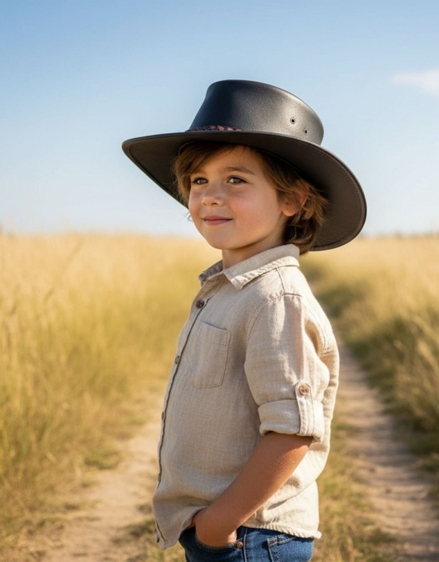 Jacaru - Jacaru 1301W Children's Hat Waxed Leather