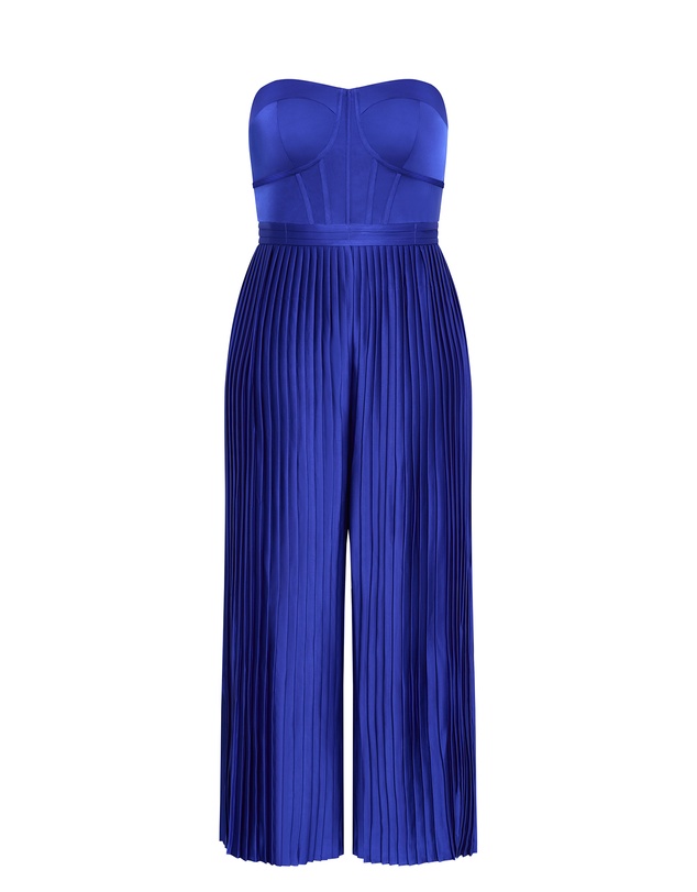 City Chic - Palazzo Pleat Jumpsuit