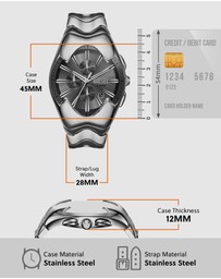 Diesel - Mercurial Silver Tone Chronograph Watch