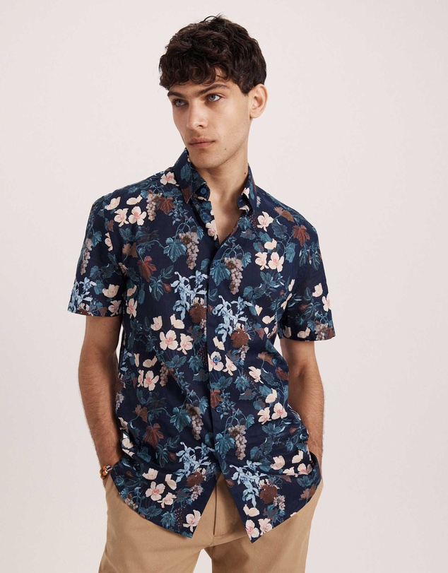 SABA - Evander Cotton Print Short Sleeve Classic Shirt