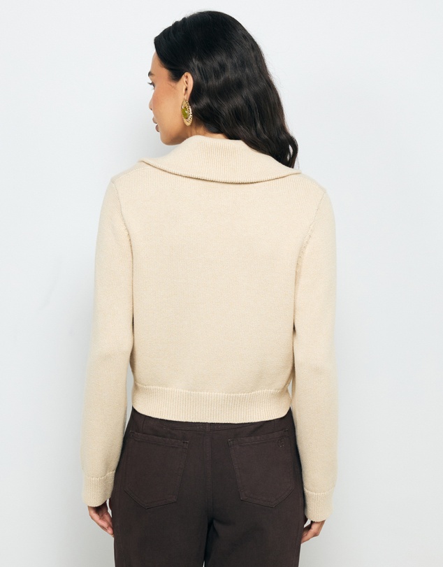 AERE - Lali Organic Cotton Zip Knit Cardigan