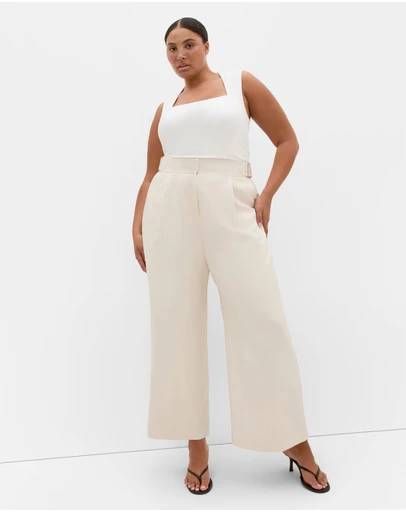 City Chic - Plus size Telia Wide Leg Pant - neutral