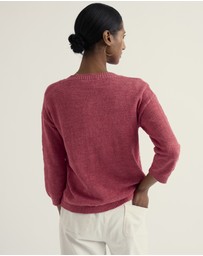 Seasalt - Seasalt Cornwall Pink Pentire Steps Linen & Organic Cotton Cardigan