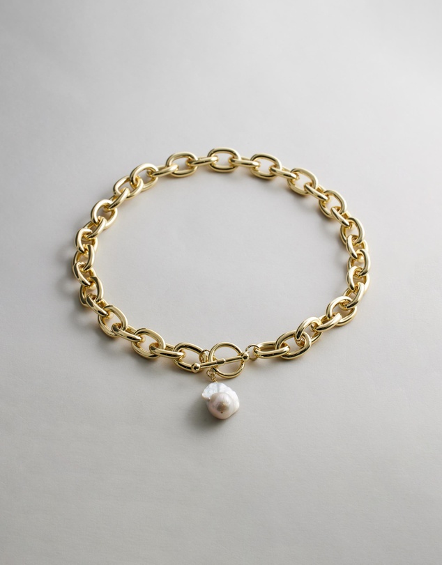 Reliquia Jewellery - Hernan Chunky Chain Necklace with Pearl Pendant