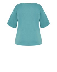 City Chic - Oversized Martini Print Tee