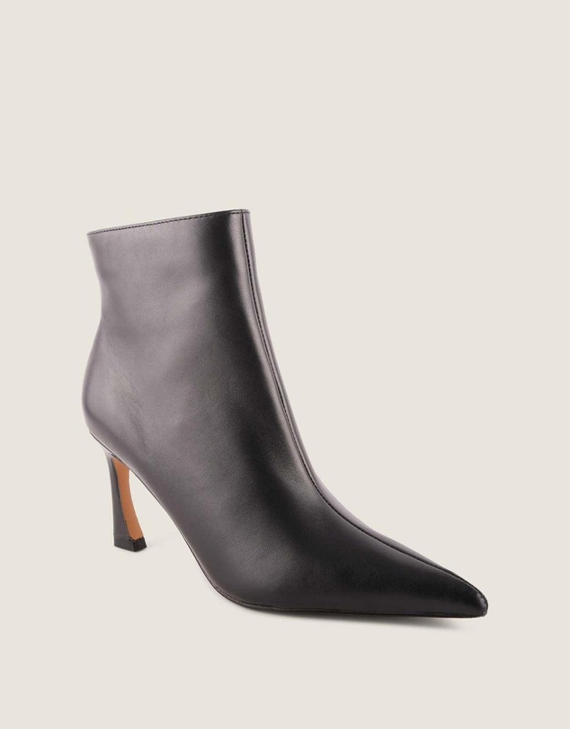 Shelly Shen - Channing Heel Ankle Boots Black Leather