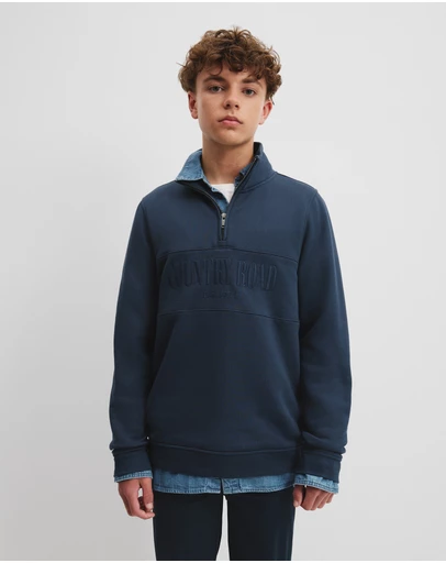 Country Road - Teen Australian Cotton Heritage Half Zip Sweat