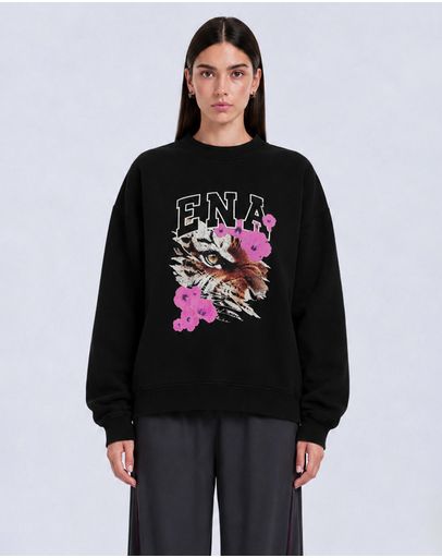 Vintage Black & Floral Tiger