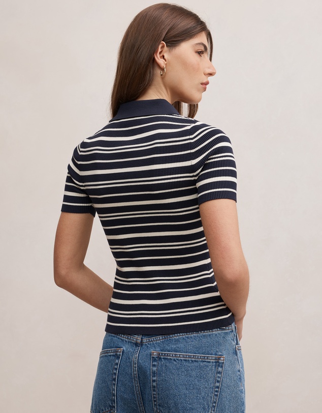 Forever New - Sasha Striped Knitted Polo T-Shirt