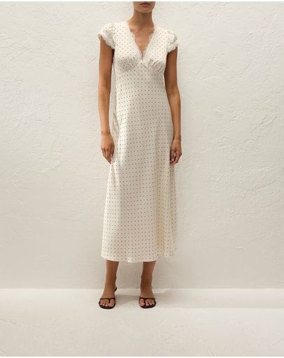 Polka Dot Antique White