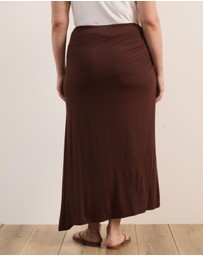 Atmos&Here Curvy - Tara Jersey Maxi Skirt with Gathers
