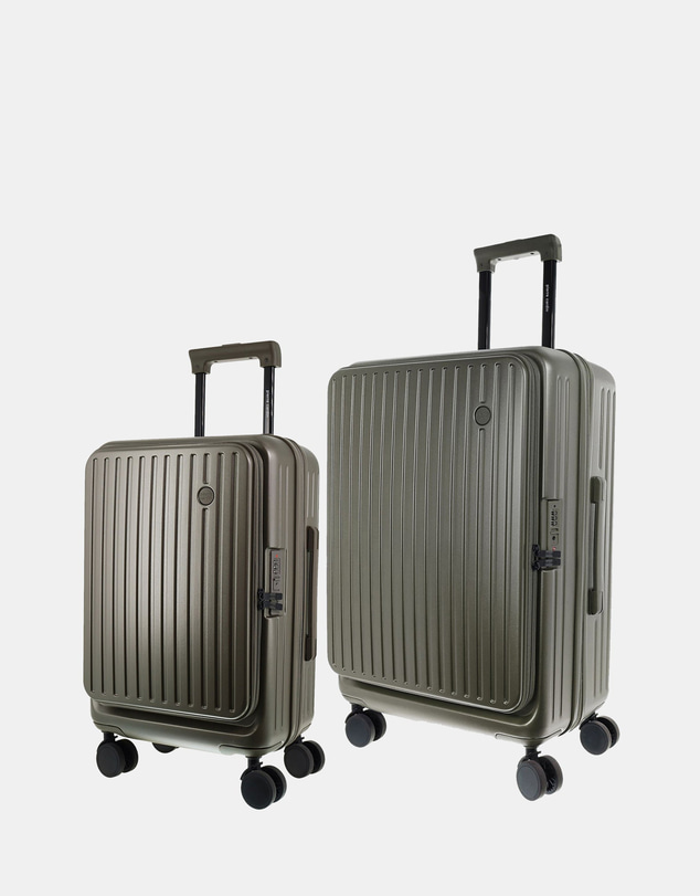 Pierre Cardin - Pierre Cardin Front-Opener Hard Shell Medium and Cabin 2-Piece Set Bundle