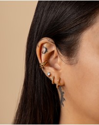 Wanderlust + Co - Double Pave Gold 9mm Ear Cuff