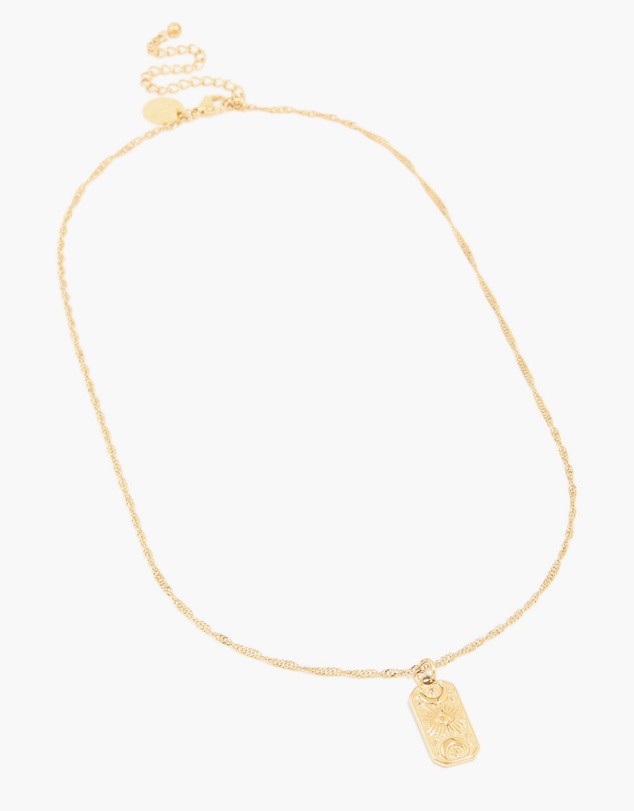 Lovisa - Waterproof Gold Plated Stainless Steel Evil Eye Tab Necklace