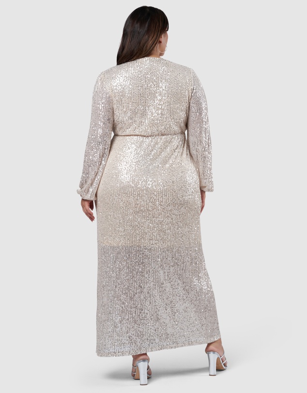 Pink Dusk by Curve Project - All I Want Sequin Maxi Dress