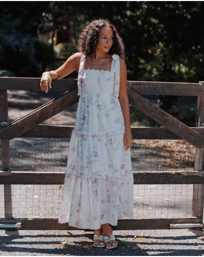 Petal & Pup - Aurelia Maxi Dress - Purple Floral