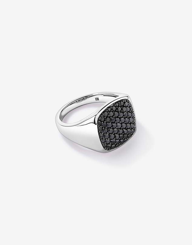 Michael Hill - 1.50TDW Black Diamond Pavé Signet Ring in Sterling Silver