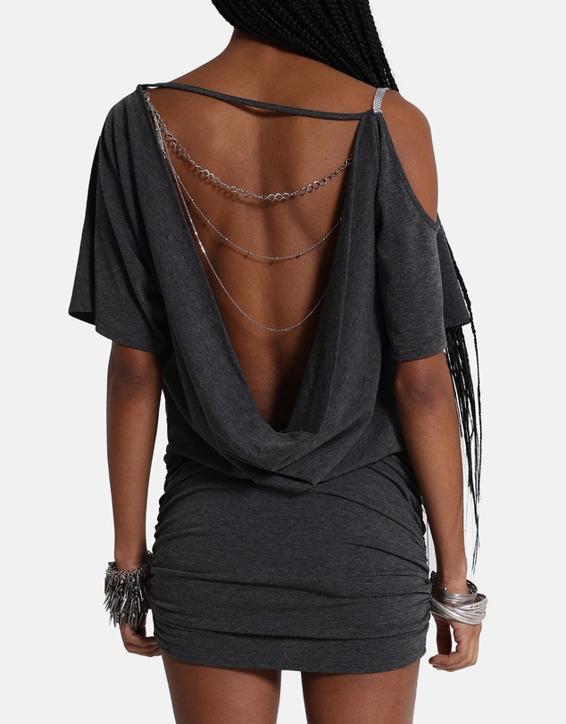 Jaded London - Draped Foil Print Jersey Dress